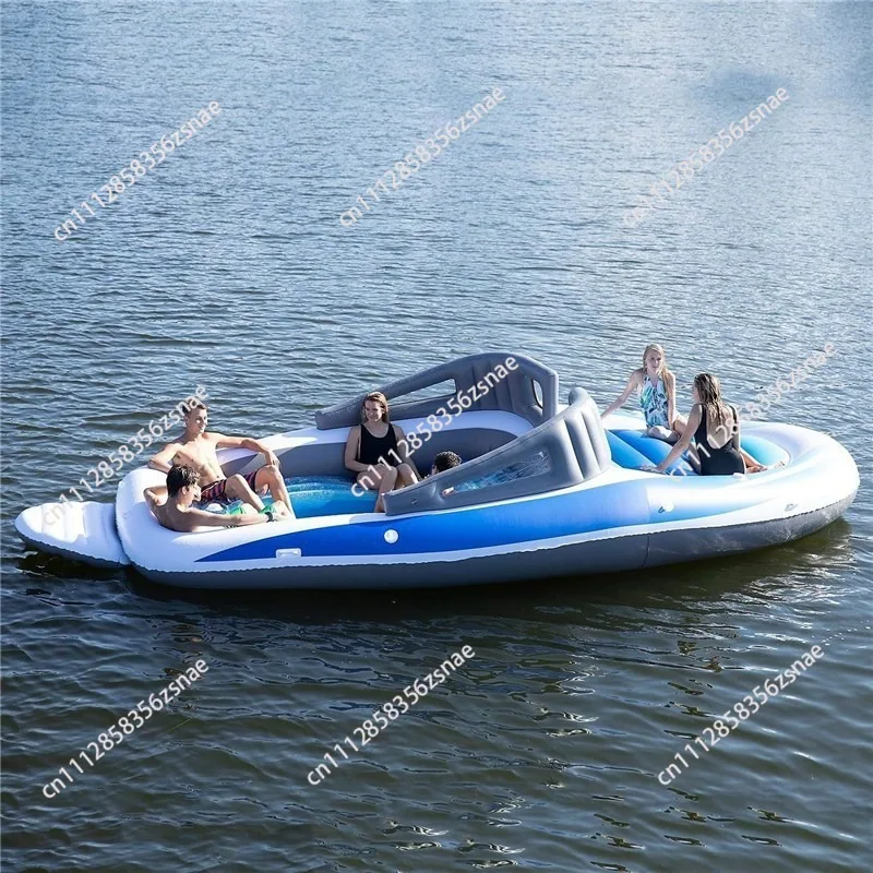 2026 New Inflatable Large Floating Raft,InflatableFloating Island,6-PersonExtraLargeThickened PVC Water Float,Wholesale In Stock