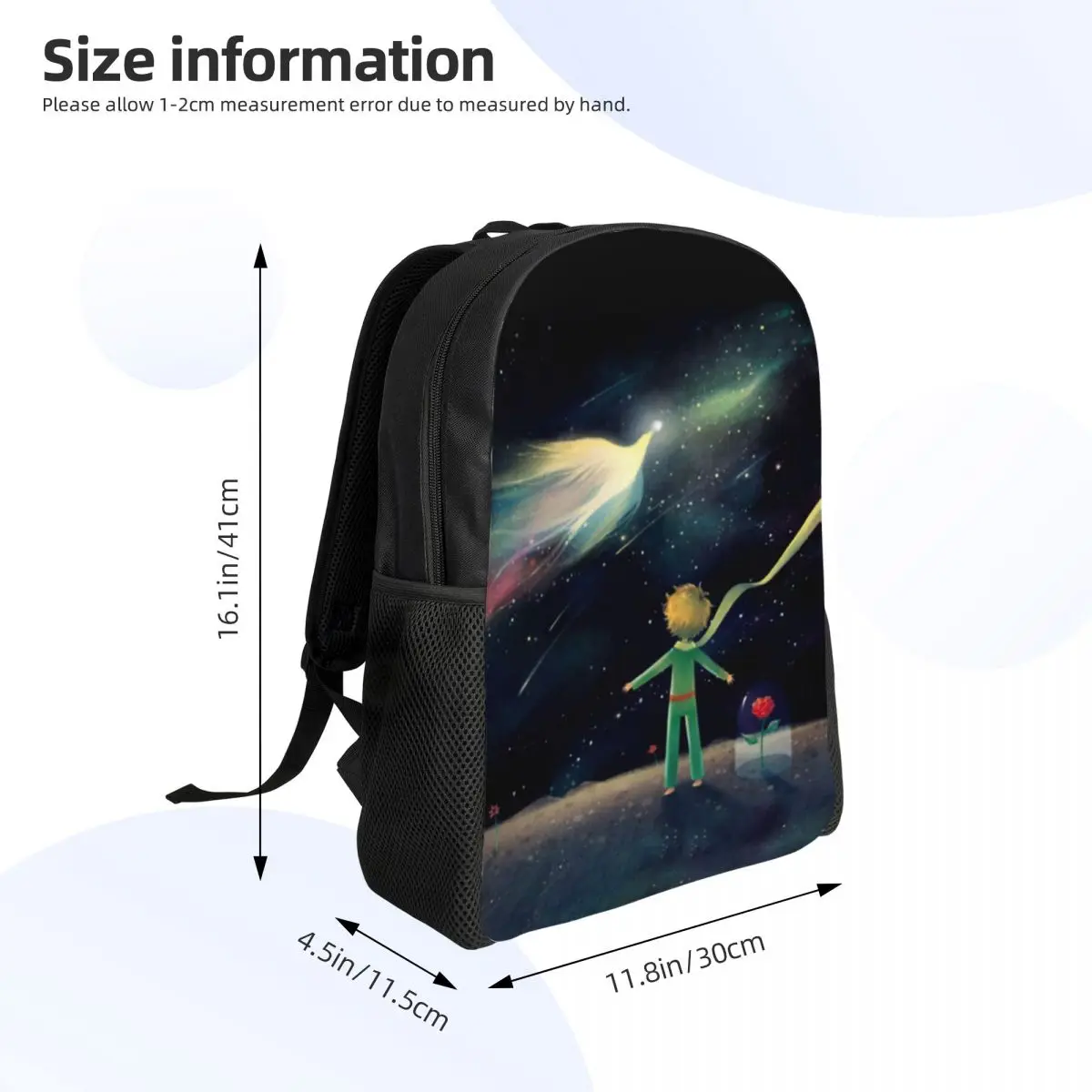 Mochilas Anime de O Pequeno Príncipe para Mulheres e Homens, Resistente à Água, Bolsa Escolar e Universitária, Estampa Le Petit Prince, Bookbag