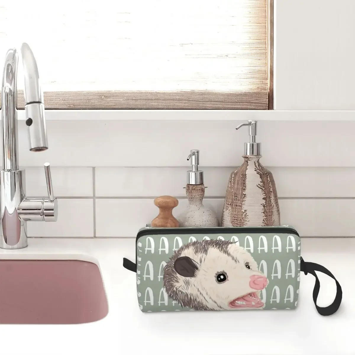 Trashy Screaming Opossum Possum Scream Makeup Bag Travel Cosmetic Bag Men Women Toiletry Bag Dopp Kit