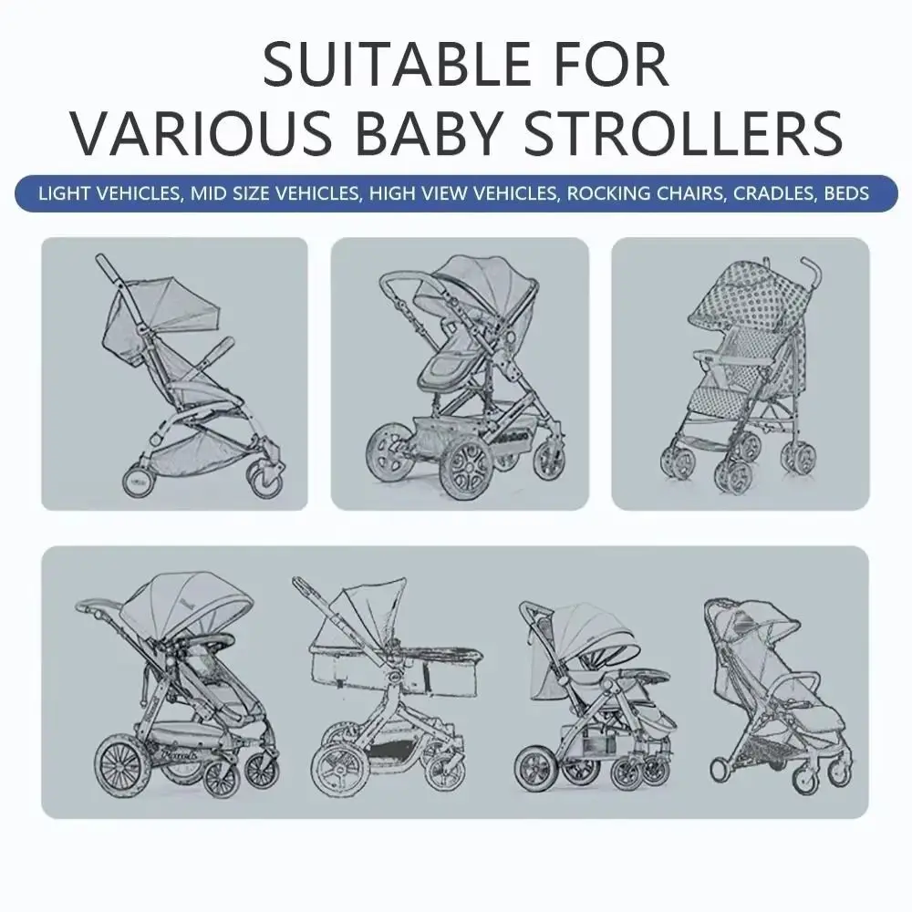 Fully Covered Stroller Mosquito Net Mosquitoproof Universal Cradle Mosquito Net Dustproof Breathable Crib Mosquito Net