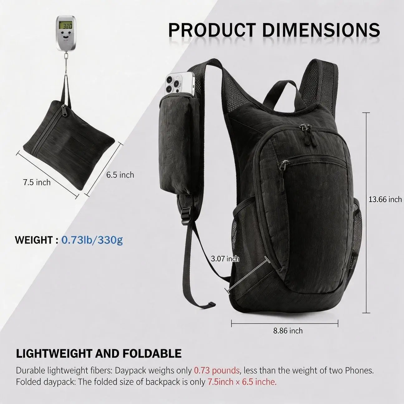 Hot Sale Small Capacity One Day Lightweight Hiking Travel Backpack Foldable Storage With Storage Bag for Gym and Sport