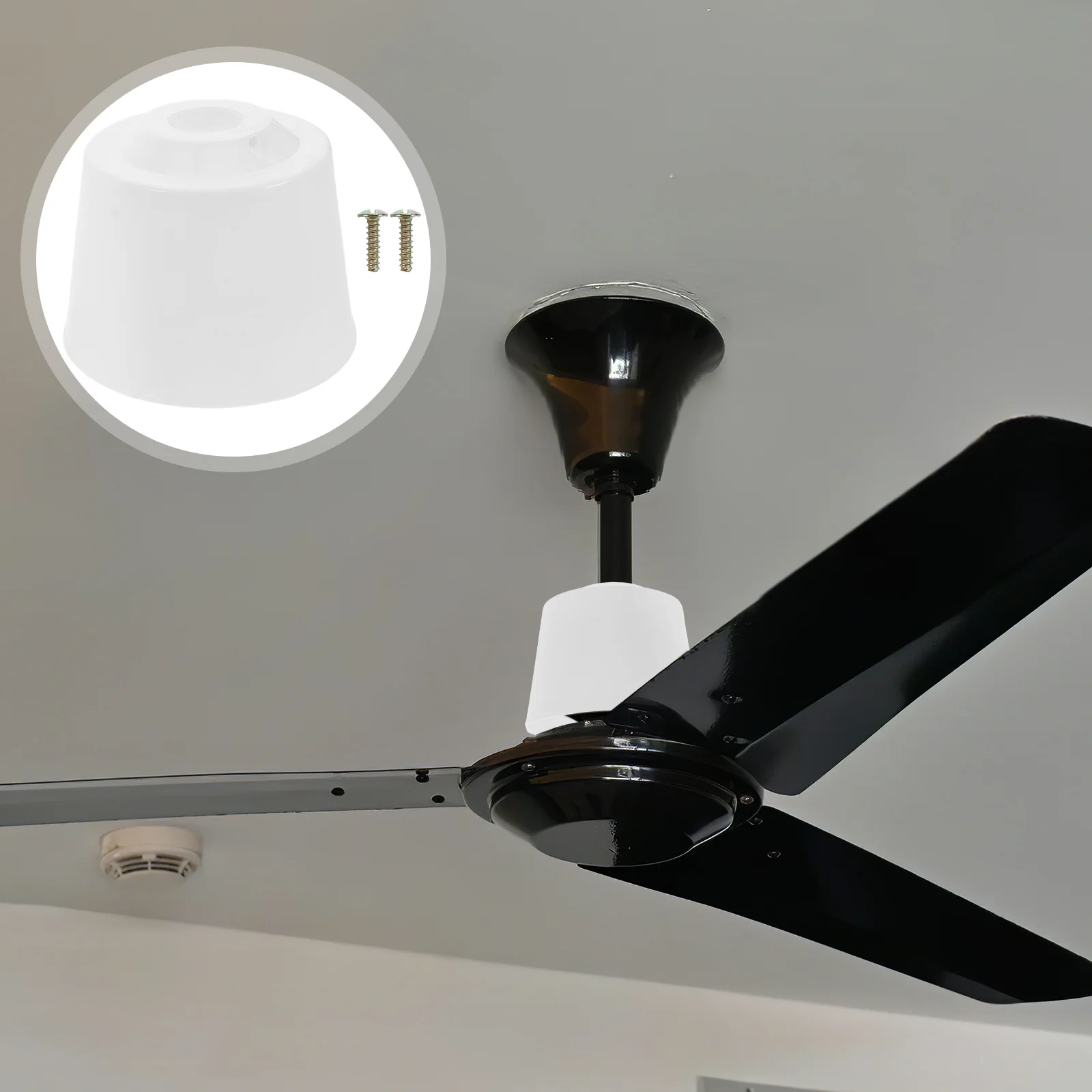 

2Pcs Universal Ceiling Fan Protective Cover Debris Canopy Plastic Replacement Base Fan Ceiling Accessory Fans Cover