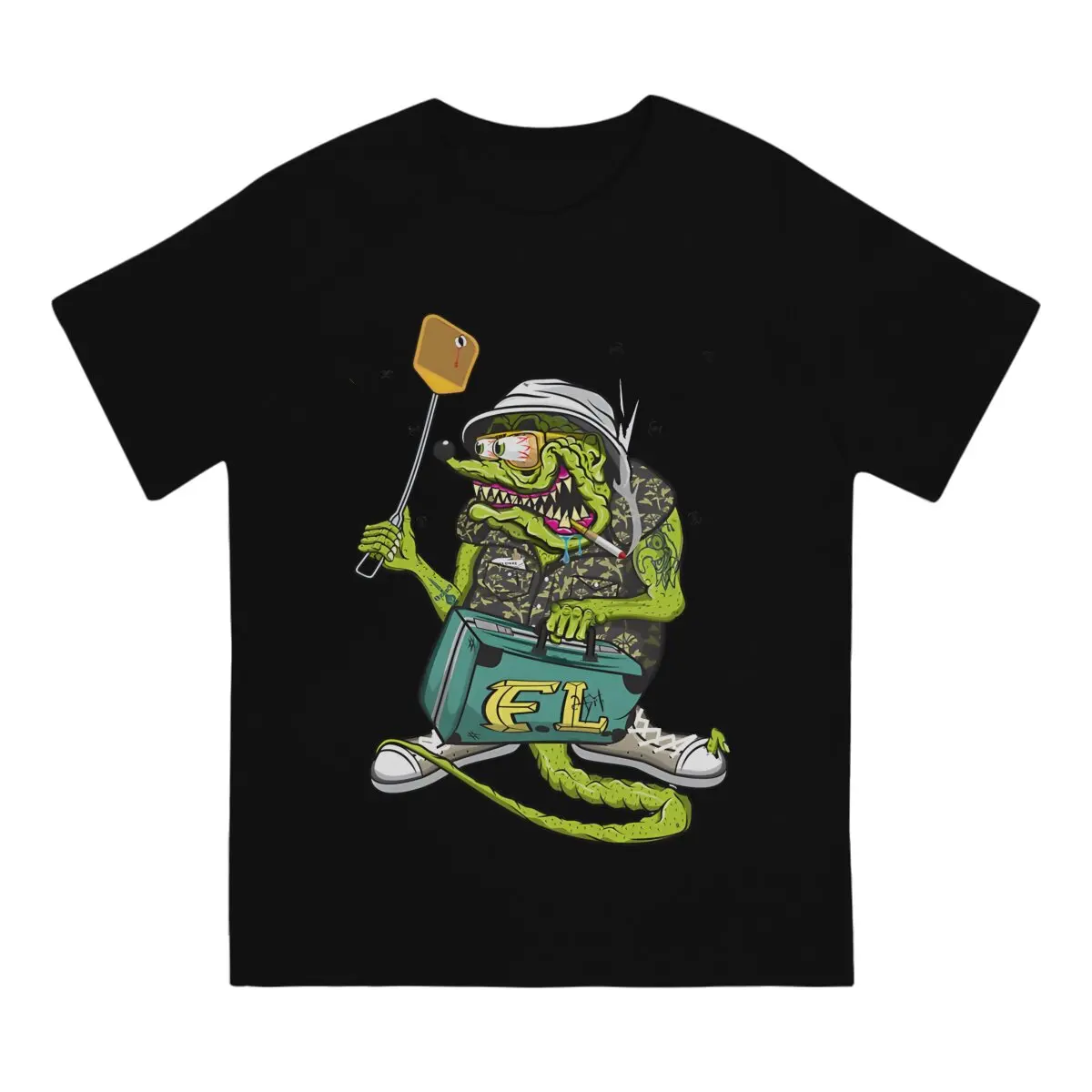 RAT FINK Cartoon Crewneck TShirts Smoke Distinctive Homme T Shirt Funny Tops 6XL