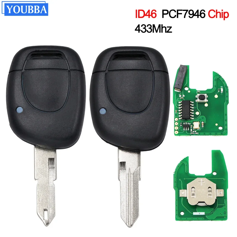 YOUBBA 1 Buttons Remote Key Shell Blank Case Fit For Renault Clio Master Twingo Kangoo 1 Button NE73 VAC102 Uncut Blade