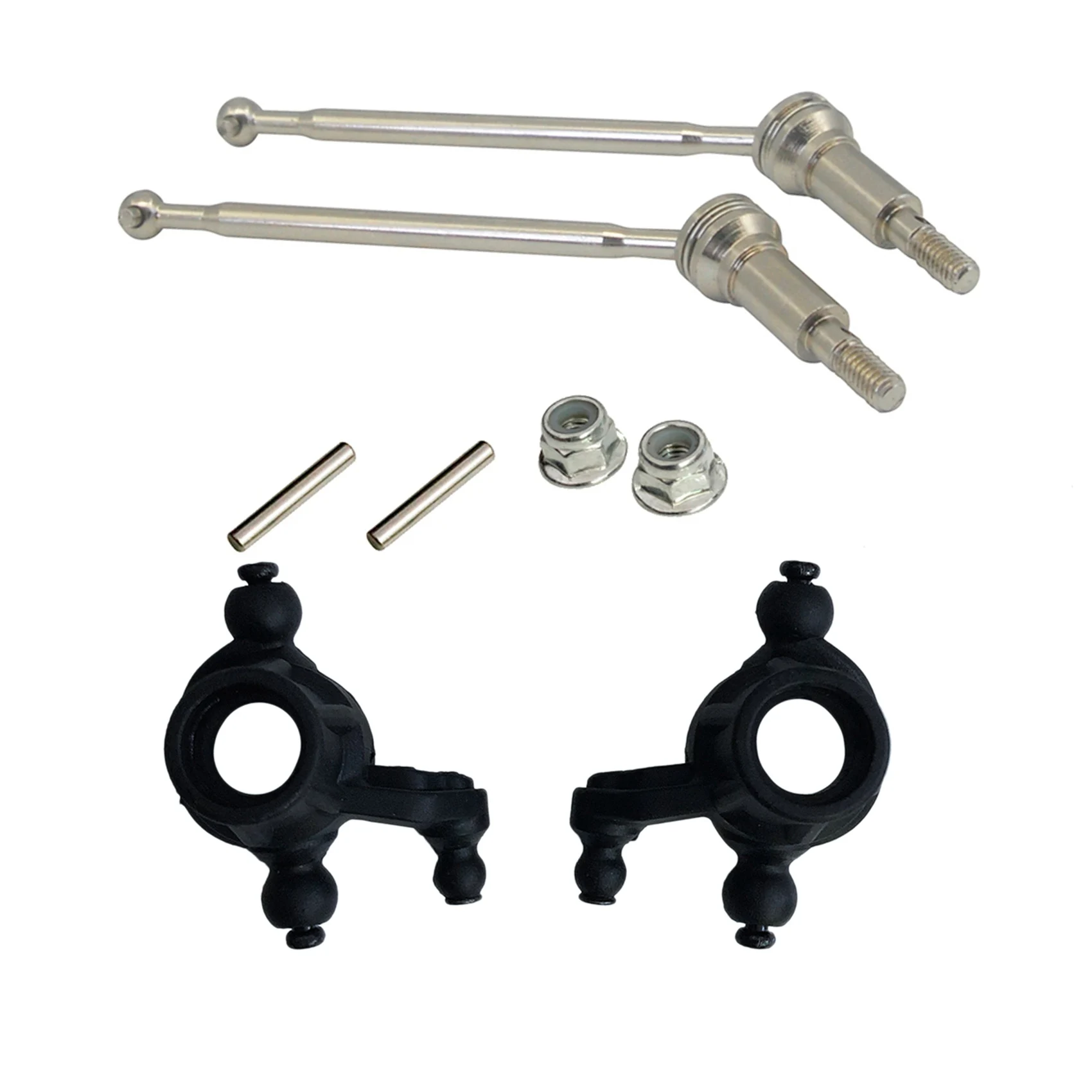 L52A-2 Pcs RC Copo de direção dianteira do carro e 1 conjunto de eixo de transmissão CVD dianteiro de metal para carro RC