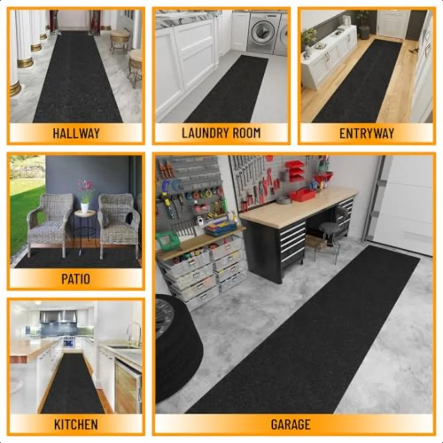 Commercial Scrape Rib Entry Mat Heavy Duty Ribbed Floor Mat for High Traffic Non Slip Rubber Back Waterproof Indoor Outdoor Use