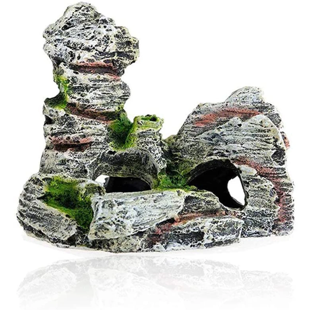 Mini Decorative Green Grass Fish Aquarium Decorative Resin Aquarium Accessories Aquarium Resin Cave Mountain View Deco