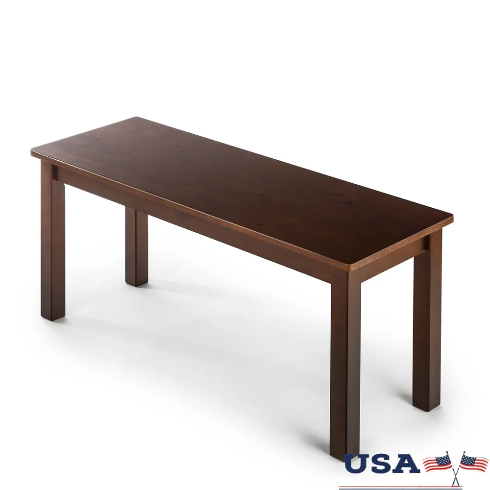 

Elegant 40 Inch Solid Wood Bench Espresso Finish Dining Room Kitchen Compact Design Easy Assembly Indoor Use