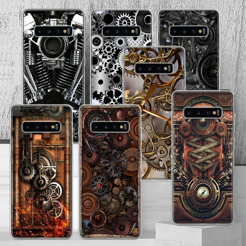 Steampunk Gear Mechanical Phone Case Shell For Samsung Galaxy S24 S23 S22 Ultra S21 Plus S20 FE S10 S10E S9 S8 + Cover Capa Fund