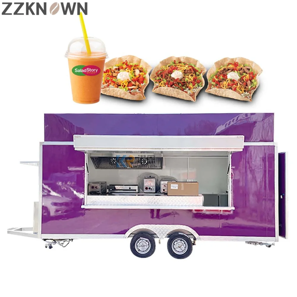 Fast Food Cart Mobile BBQ Trailer Coffee Ice Cream Cart Street Food Trailers Fully Equipped Europe Al-ko