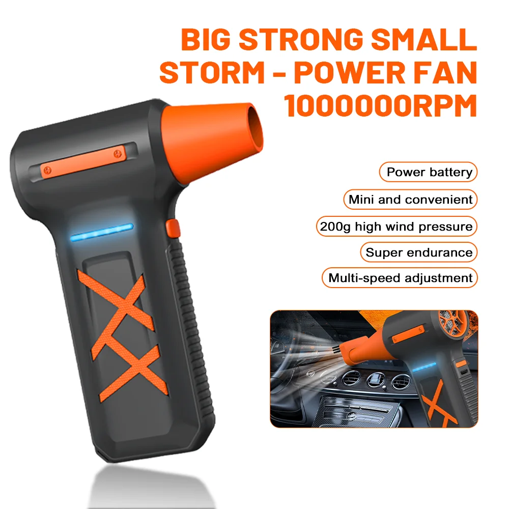 

Electric Air Blower 1000,000 RPM Violent Fan Brushless Motor High-Speed Turbo Fan Jet Blower Home Car Cleaning Tool Air Duster