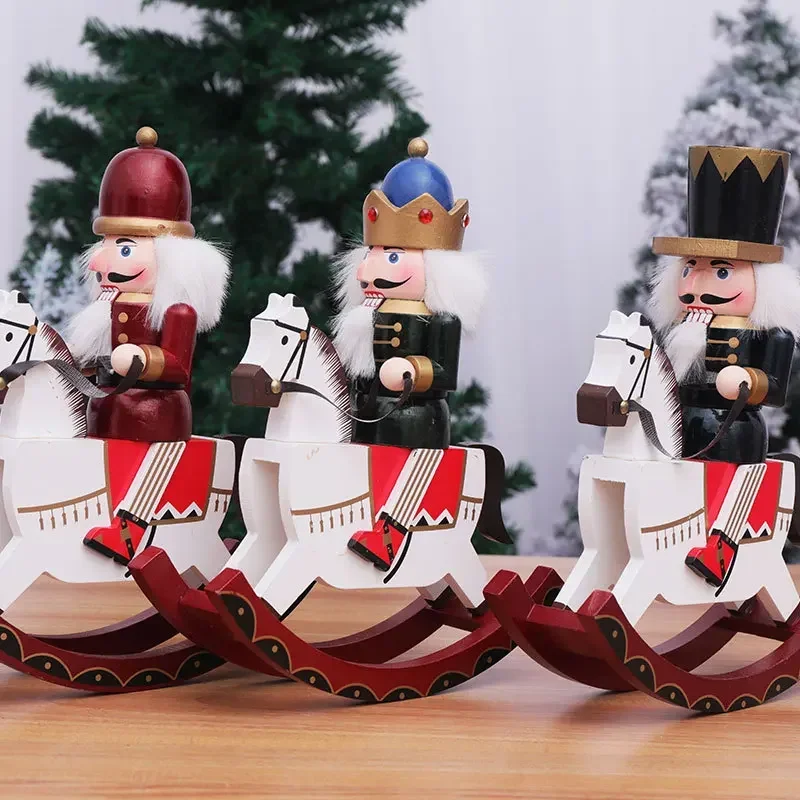 

Christmas Decoration Rocking Nutcracker Home Store Window Desk Decor Horse-riding Soldier Doll Party Supplies