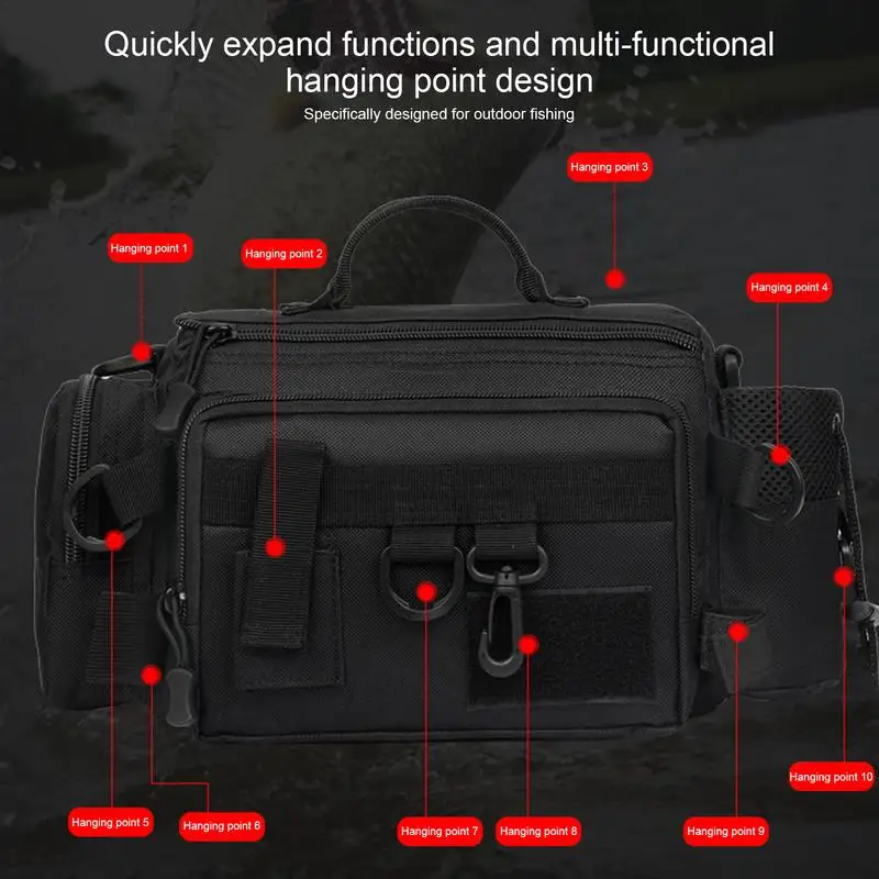 Fishing Waist Bag Outdoor Fishing Tackle Storage Pack Cross Body Sling Fishing Bag Lumbar Pack For Outdoor Fishing Hiking