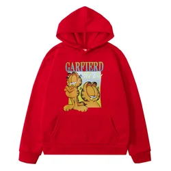 Autumn hoodies Print Garfield sweatshirt boy Fleece pullover y2k sudadera Garfield Kawaii anime hoodie jacket kids clothes girls