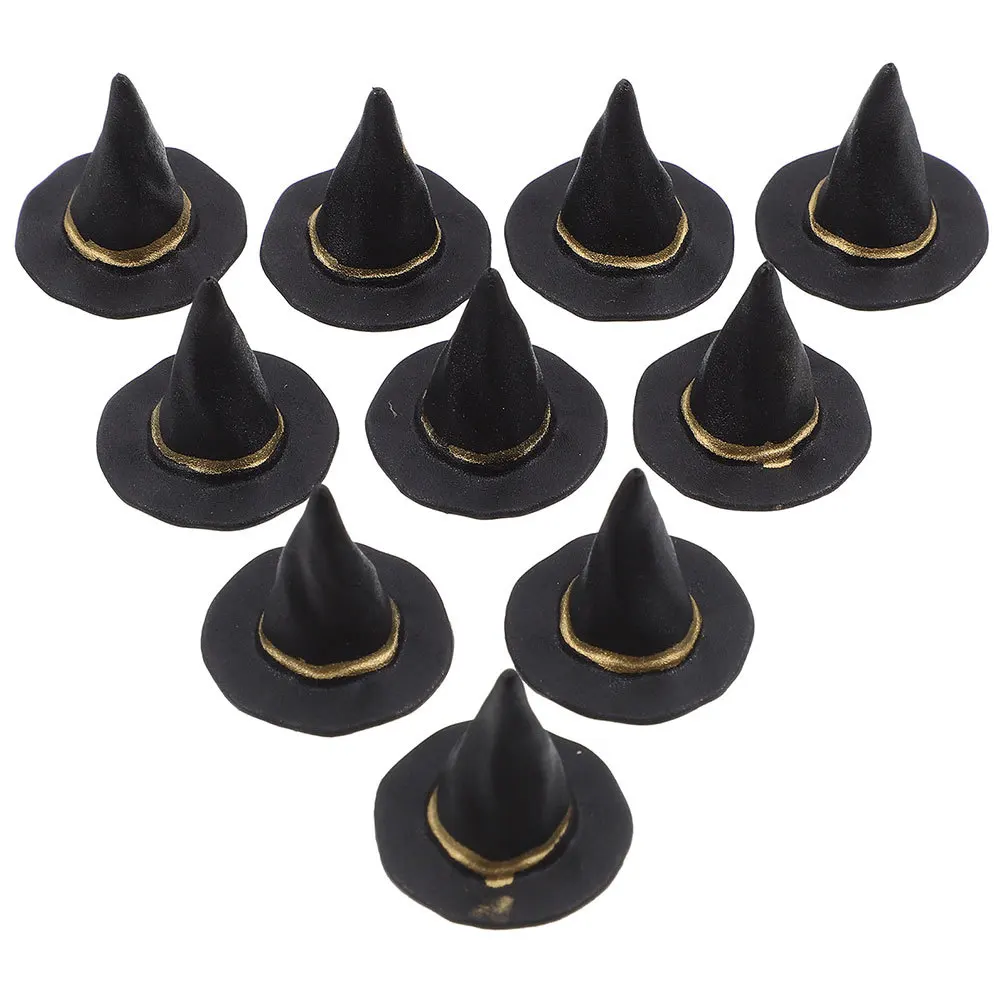 

40Pcs Mini Black Witch Hats Classic Design Halloween DIY Accessories Tiny Hats for Festive Decorations Mini Magician Hat