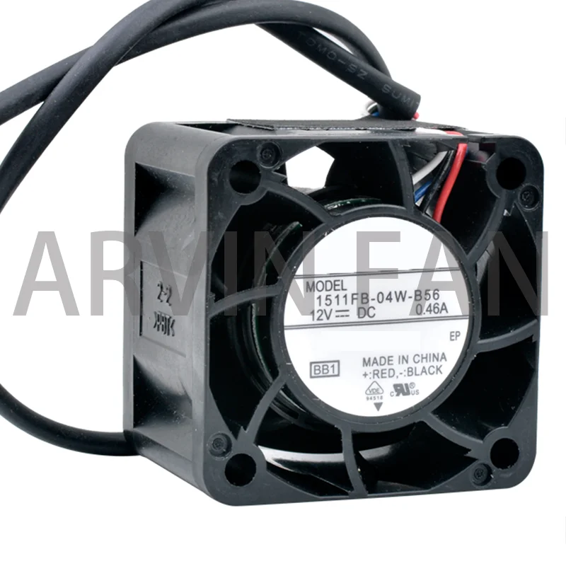 

1511FB-04W-B56 4cm 40mm Fan 40x40x28mm DC12V 0.46A 4pin Double Ball Bearing Cooling Fan For Server Power Supply