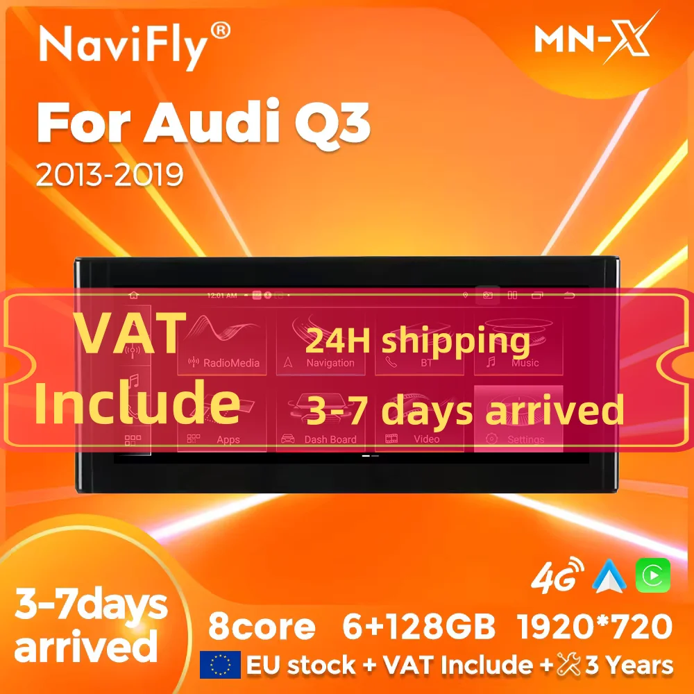 Navifly Intelligent Navigation Systems Multimedia Android CarPlay Auto Car Radio For Audi Q3 2013 2014 2015 2016 2017 2018 2019