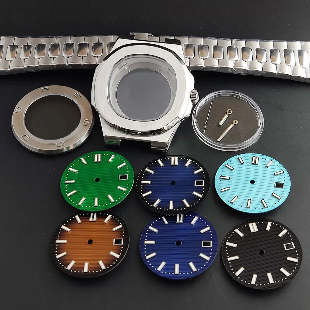 

41mm NH35 Case Dial Stainless Steel Strap Band Hands Fit for Nautilus Watch Accessories NH36 Mechanical Movement Repair Tools