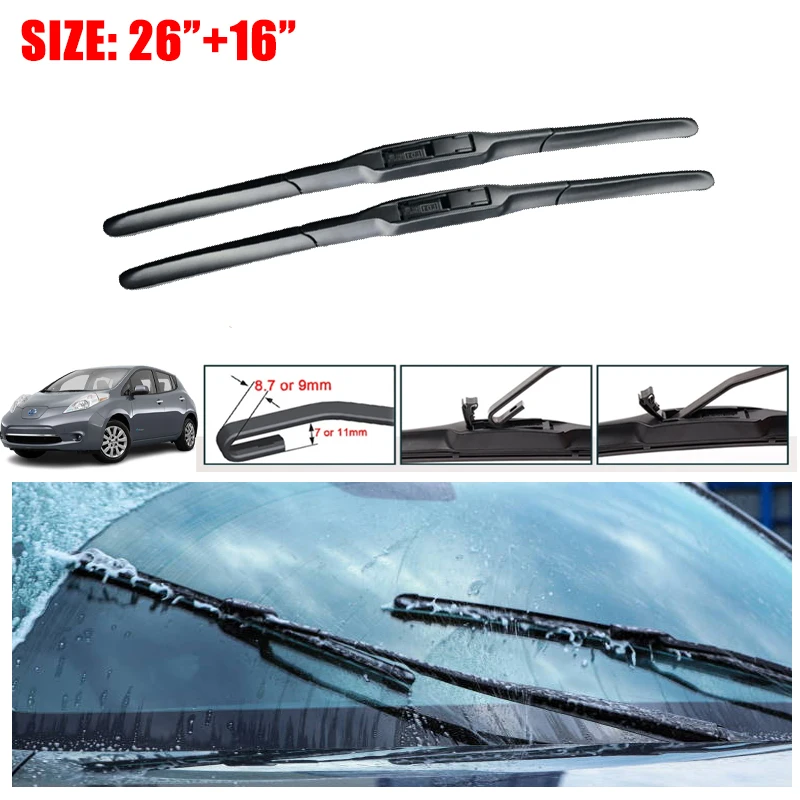 

Car Wiper Blade For Nissan Leaf 2011-2017 2012 2013 2014 Front Clean Rain Windscreen Windshield Wiper Stickers Auto Accessories