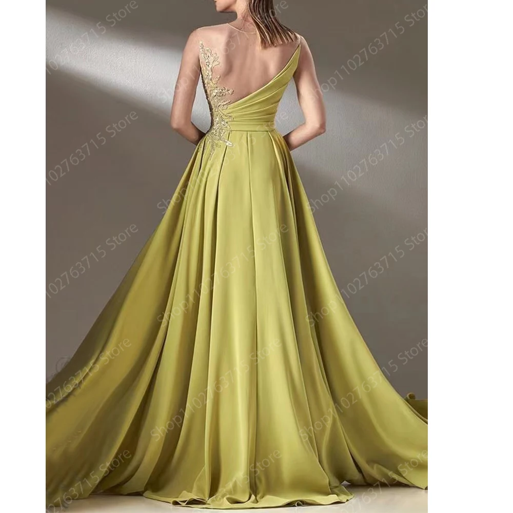 Customized Long Beads Evening Dresses for Women Boat Neck Floor-Length Mermaid Prom Party Wedding Gala Special Events Dress 2024