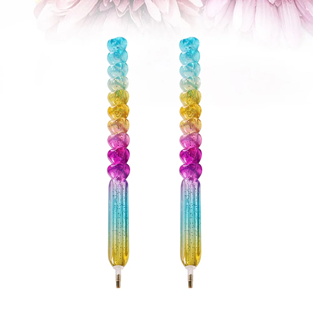 2 szt. Pióro do nakładania dżetów, pojedyncza końcówka, plastikowa igła, narzędzie do rękodzieła, do użytku domowego i biurowego