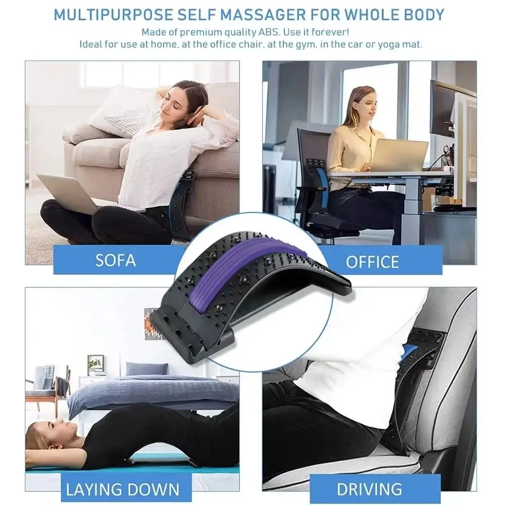 Multi-Level Adjustable Lumbar Back Soothing Device Lumbar Vertebrae Support Cervical Spine Support Lumbar Spine Stretcher
