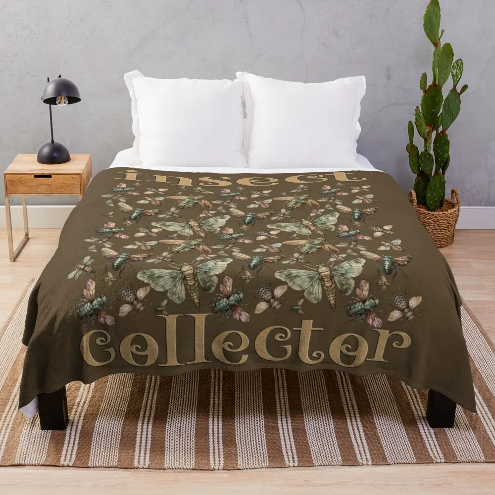 

Cicada pattern Insect collector entomology brown Throw Blanket Decorative Beds Loose Blankets