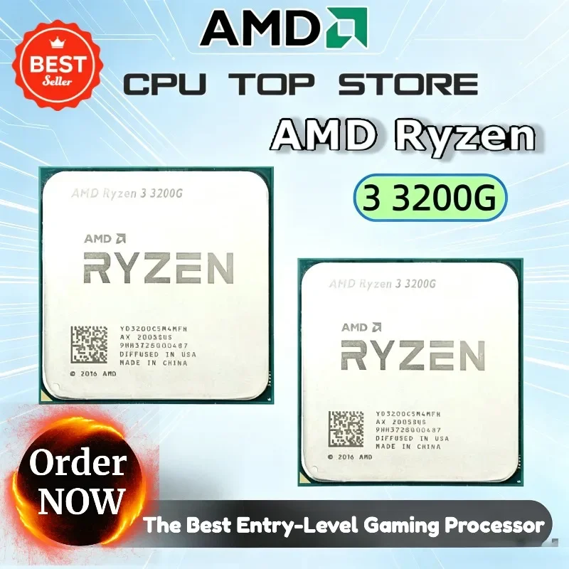 Procesador AMD Ryzen 3 R3 3200G 100% Nuevo y Original, 3.6GHz, Cuatro Núcleos, 65W, AM4, el Mejor Procesador para Juegos de Nivel Básico