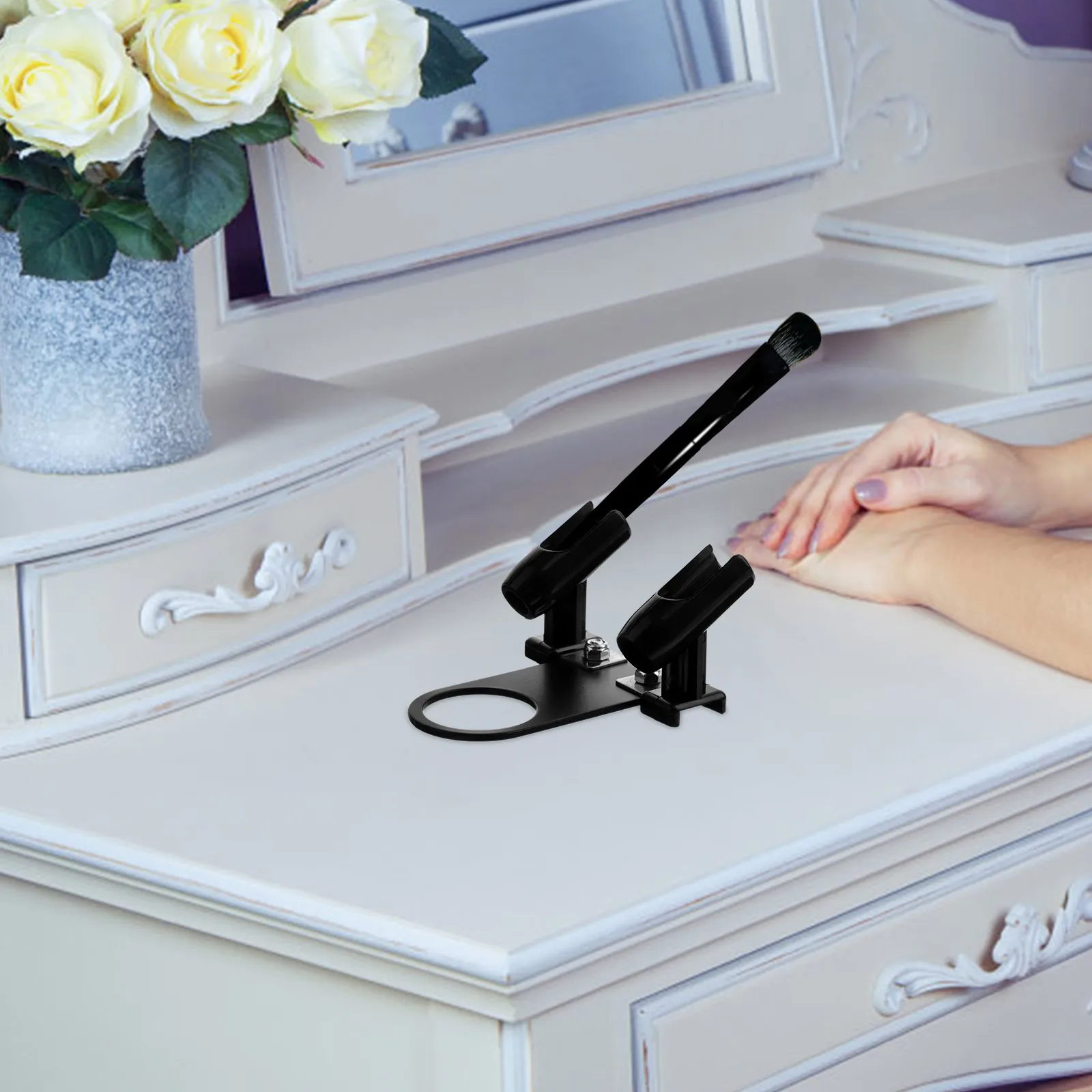 

Airbrush Holder Dual Sprayer Two-seater Creative Pen Paint Holders Iron Painting