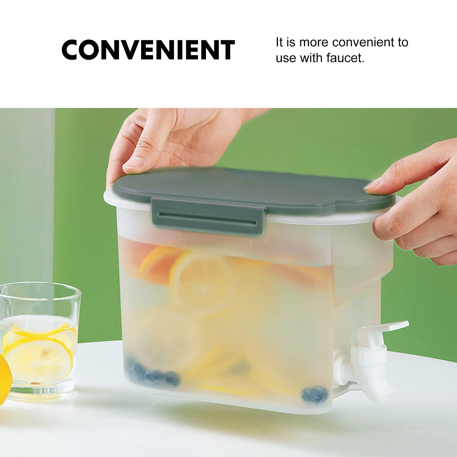 

Cold Water Bottle Pitcher Kettle Infuser Portable Cooling Jug Container PP Heat Resistant Fruit Tea Scented Tea