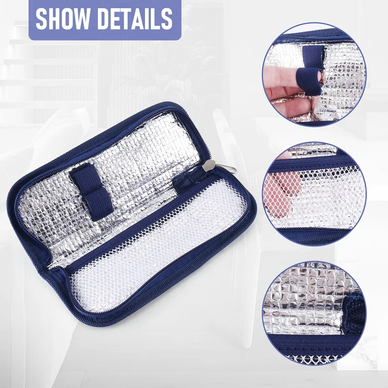 Portable Insulin Cooler Bag Diabetic Insulin Travel Case Cooler Pill Box Aluminum Foil Ice Bag