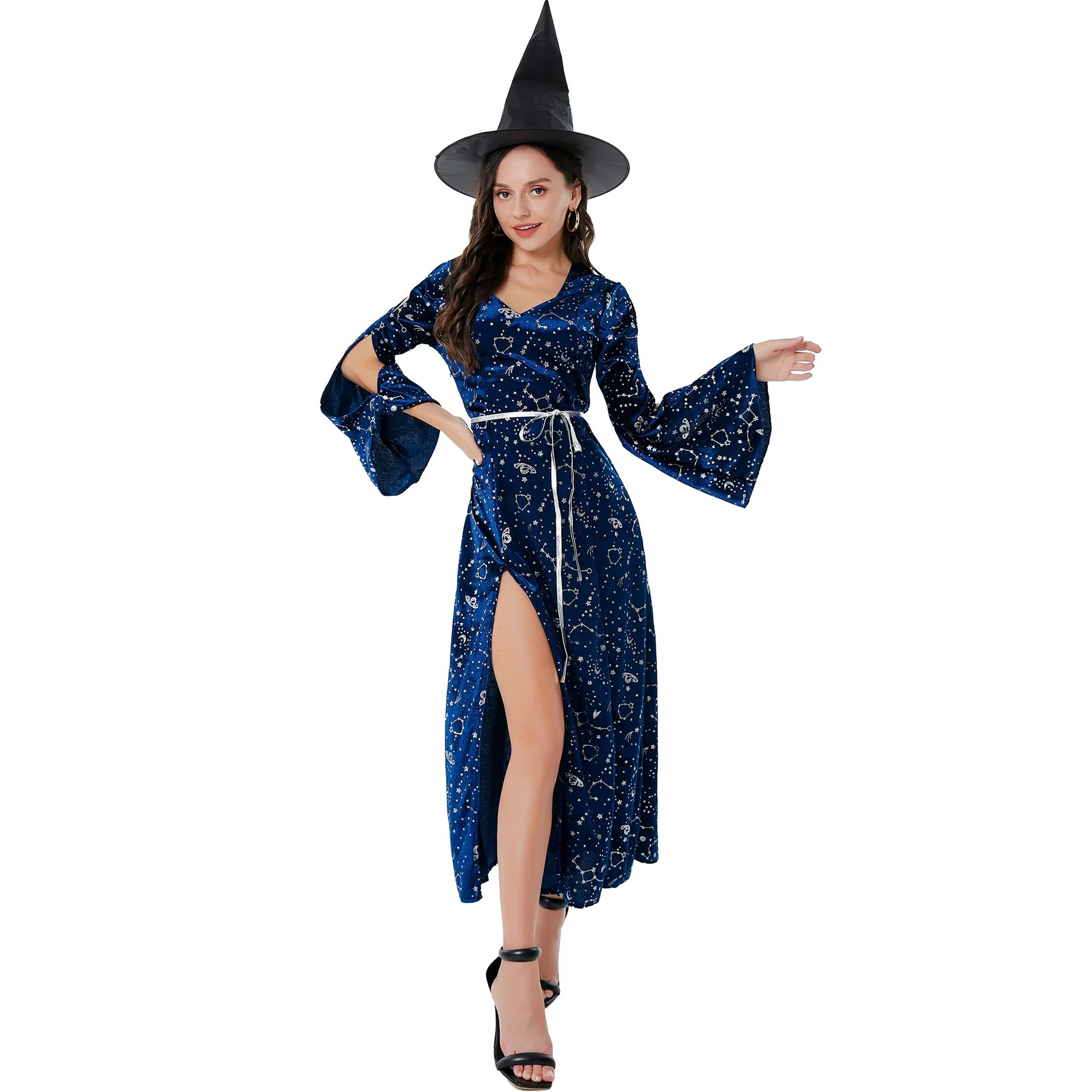 loween Witch Cosplay Adult Role-plang Clothes Stage Performance Evil Witch Long Skirt Ethnic Costume Women's Faion