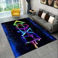 Gamer-Themed Cartoon Gamepad Floor Mat Non-Slip Carpet for Living Room or Kids' Bedroom Fun Rug for Sofa or Doormat Decor