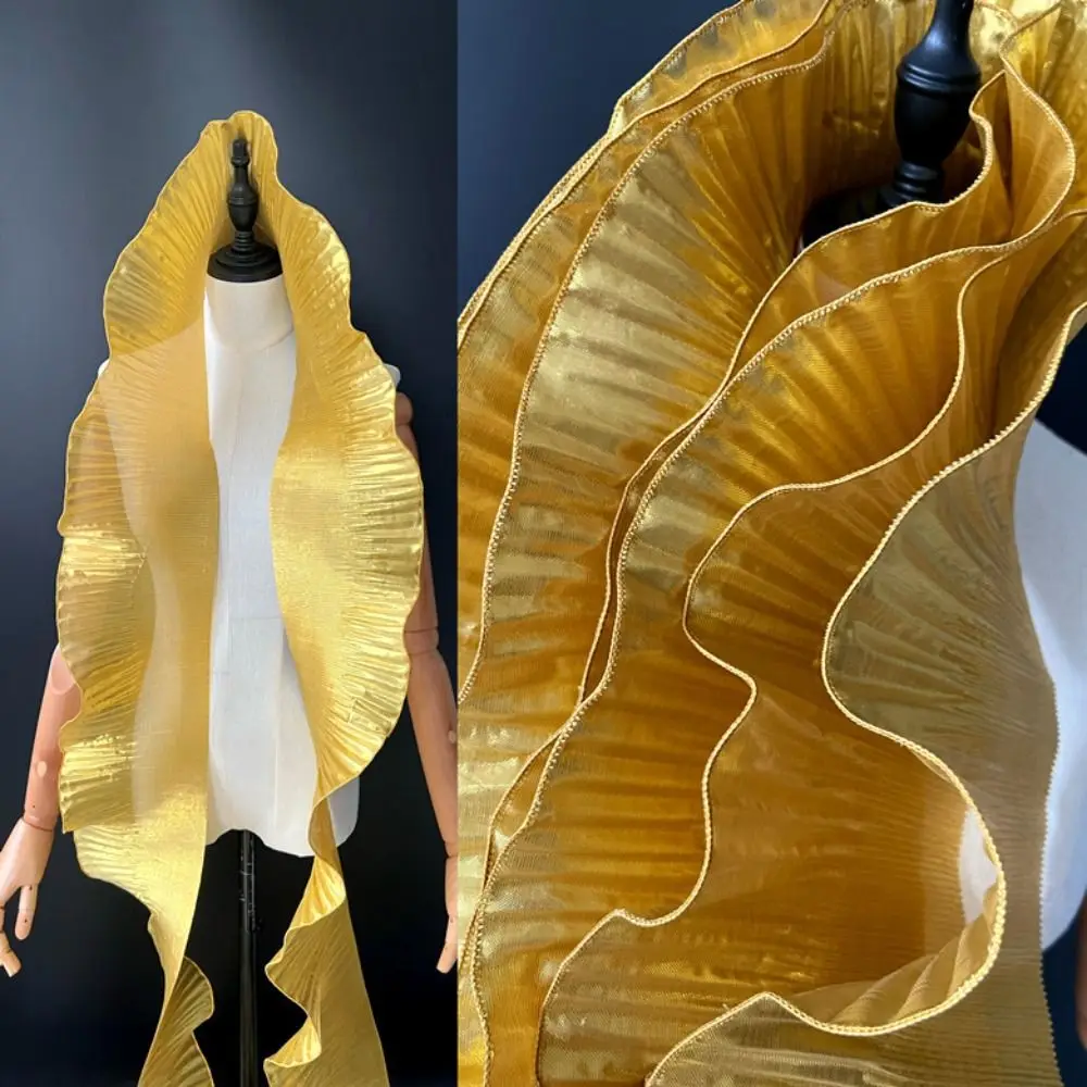 لامع لامع موجة كبيرة نسيج الدانتيل 15 سنتيمتر واسعة موضة مطوي شبكة الأورجانزا 1 ياردة DIY بها بنفسك التصميم الخياطة مطوي كشكش أقمشة الدانتيل #3