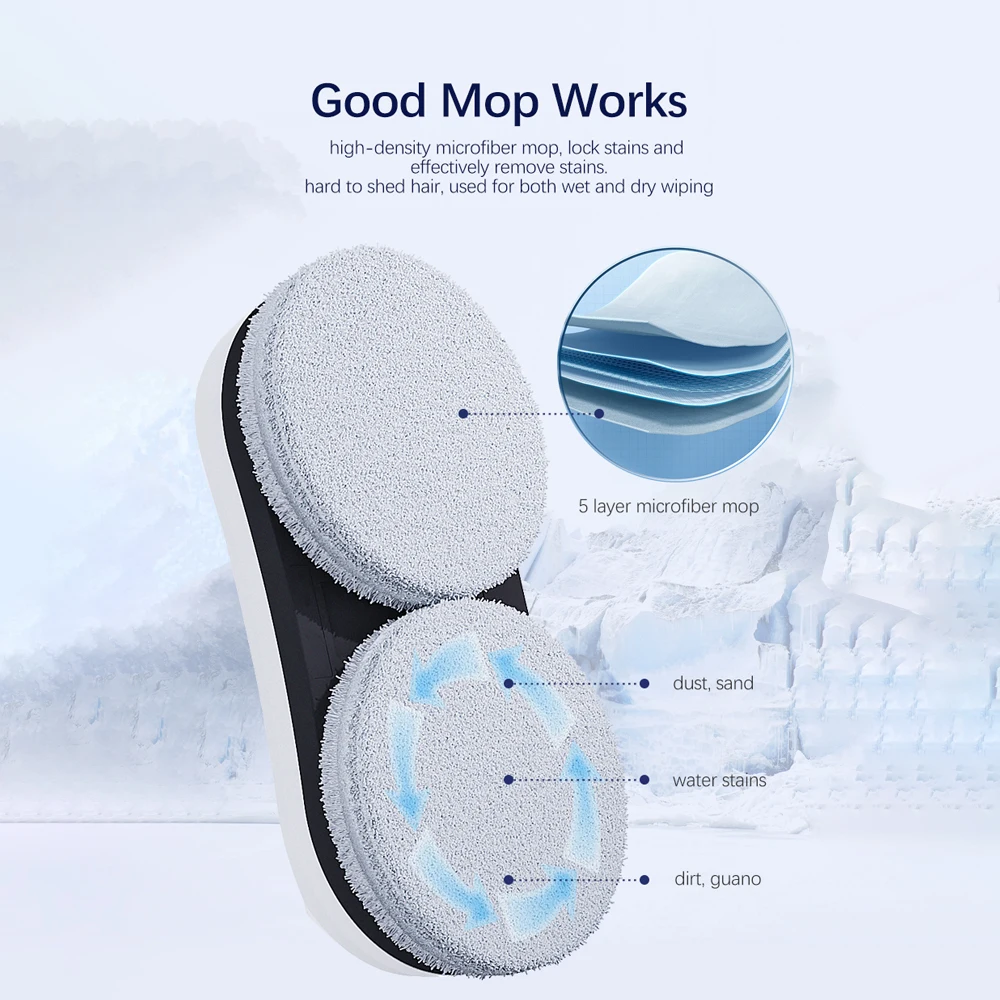 Window Cleaner Robot, Automatic Cleaning with Intelligent Path Planning, Edge Detection Technology, Remote Control, White