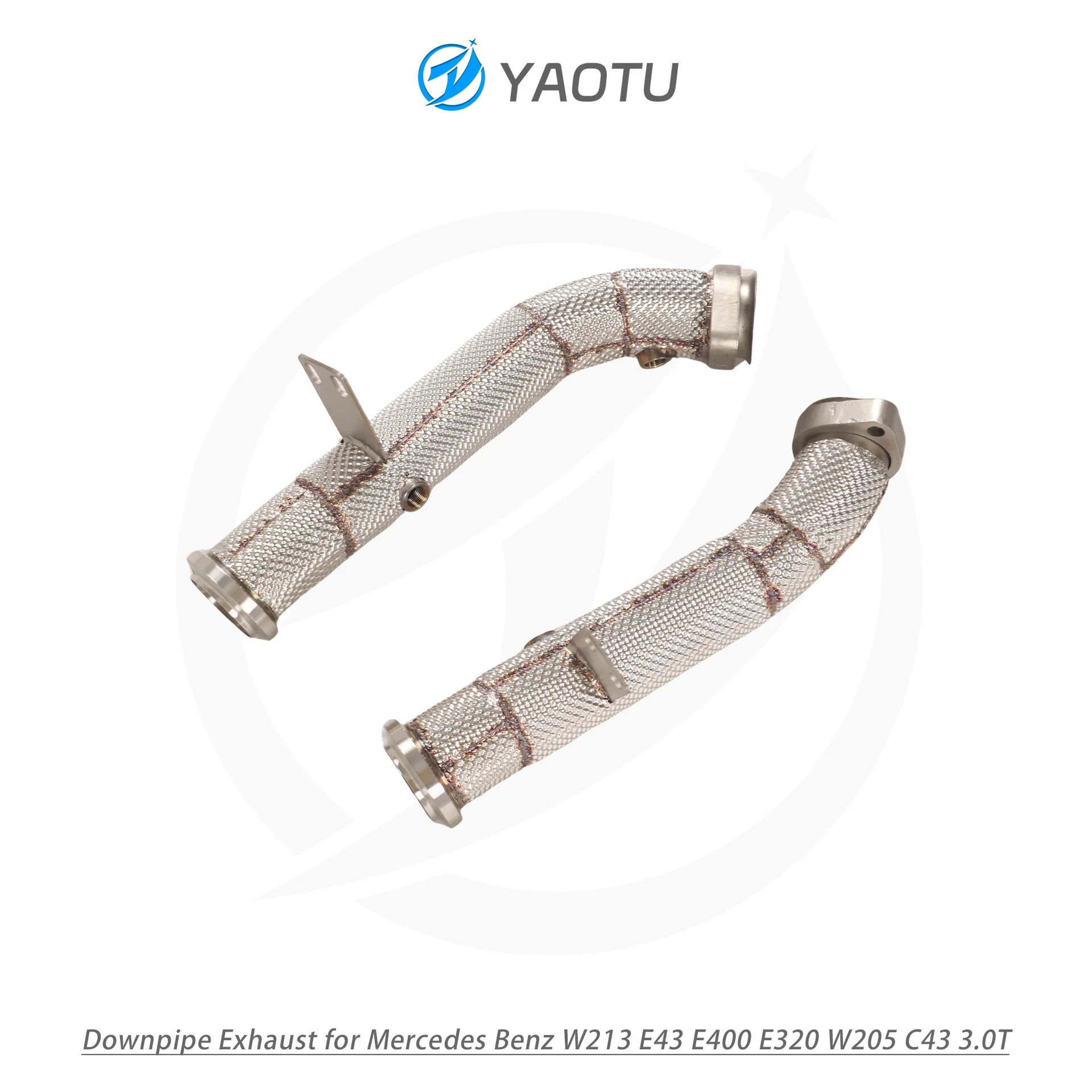 YT Free Flow Downpipe for Mercedes-Benz C43 C400 C450 E43 E400 E450 3.0 Exhaust System