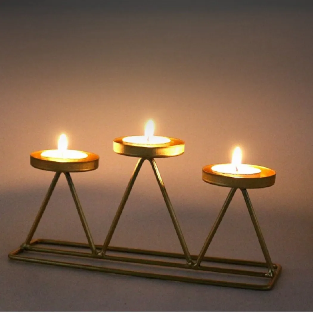 Candlesticks Candle Holder Christmas Date Decorative Dining Candle Geometric High Quality.for Dinner Holder Party Table Triangle