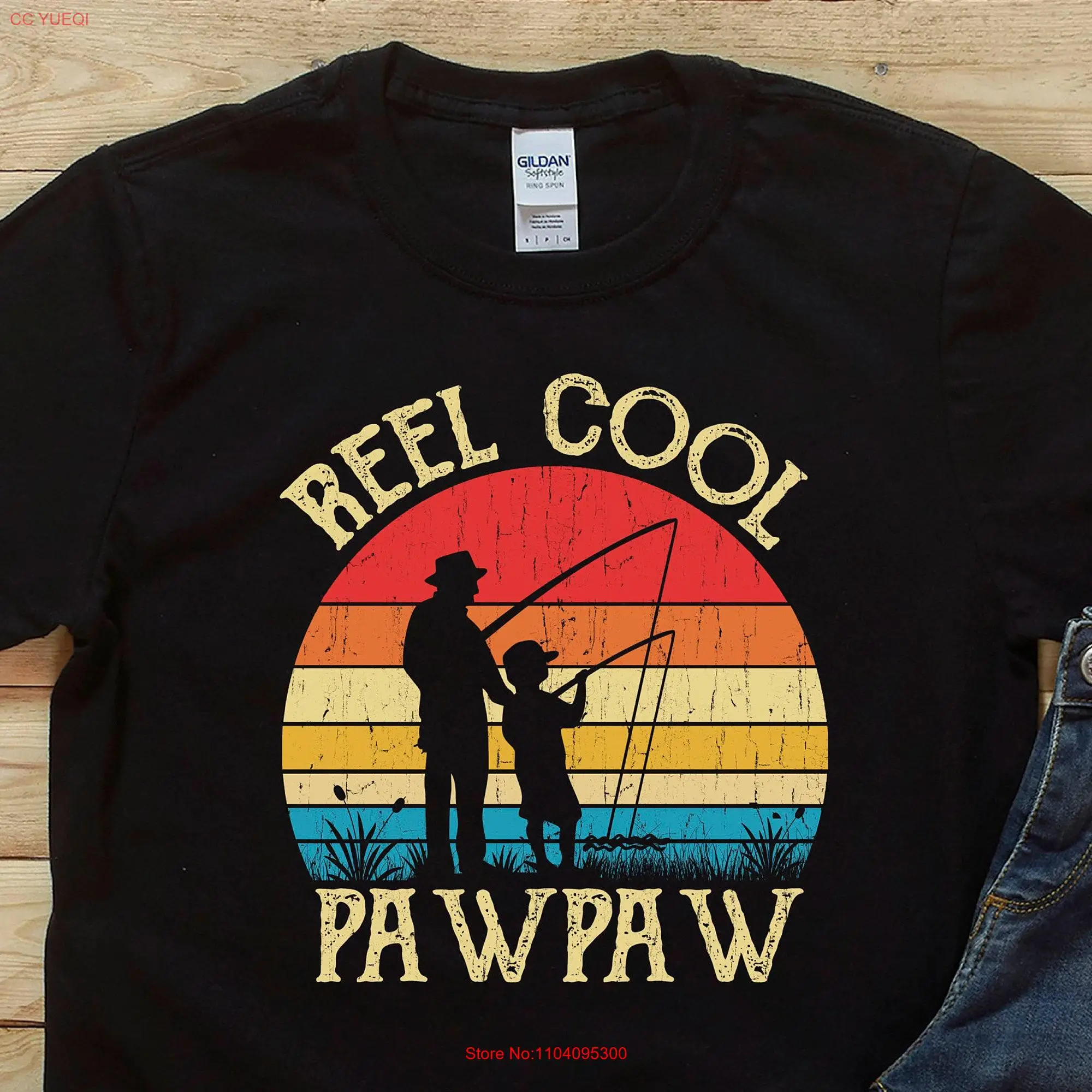 Reel cool fishing shirt gift for dad papa joke from wife him long or short sleeves