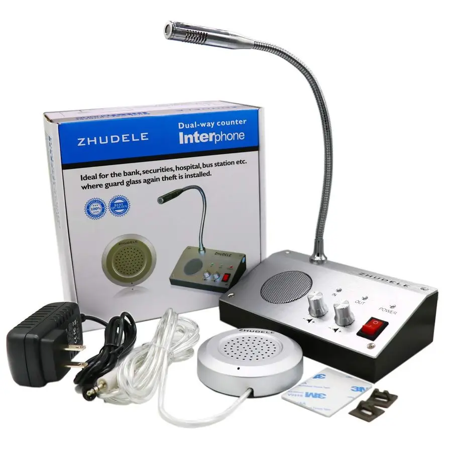 

Bank Office Store Station Counter Window Intercom System, DualWay Intercommunication Microphone, Interphone System