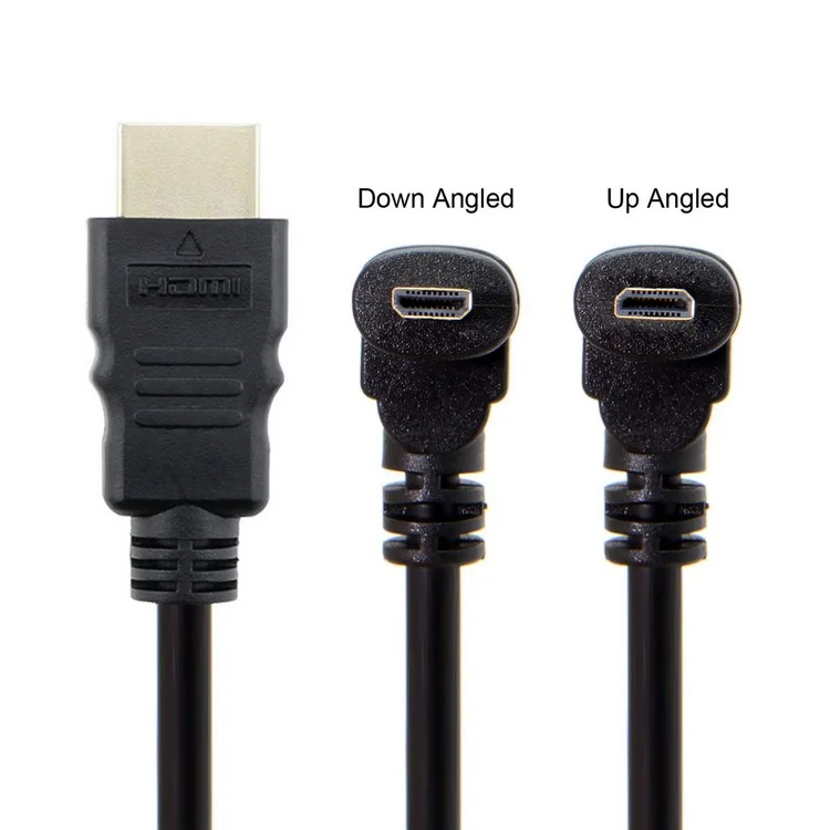 Micro HDMI do HDMI 90 stopni-kompatybilny w górę/w lewo/w prawo Micro kabel HDMI do aparatu cyfrowego Sony A6400 GH4 Tablet 50cm/150cm