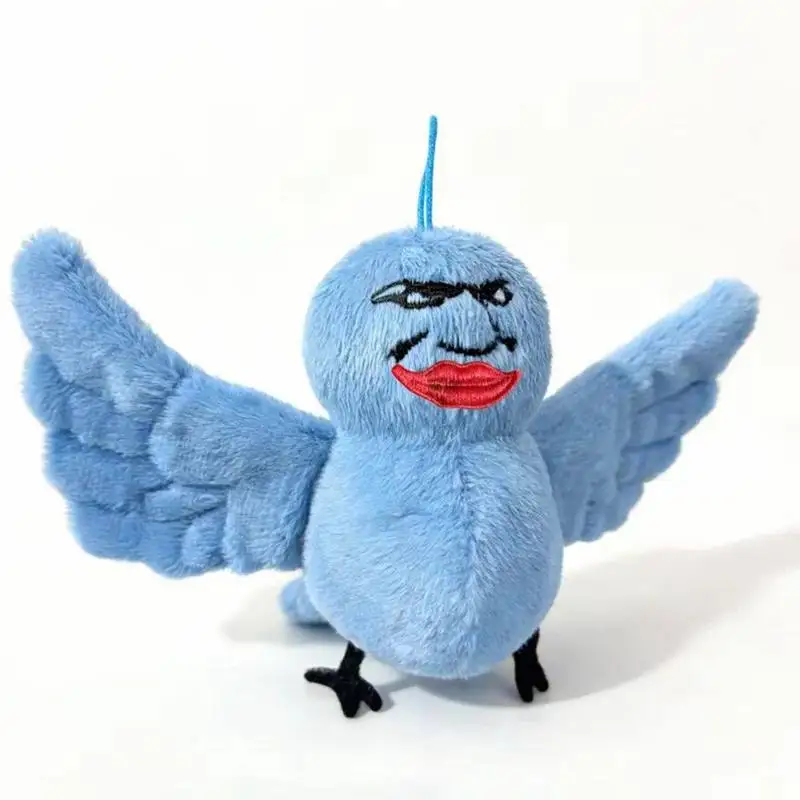 

Новая модель плюшевой игрушки Fluffy Thunder: «Я и не смотрю на тебя», синяя абстрактная мультяшная птица, подарок для друзей, коллекция для пар