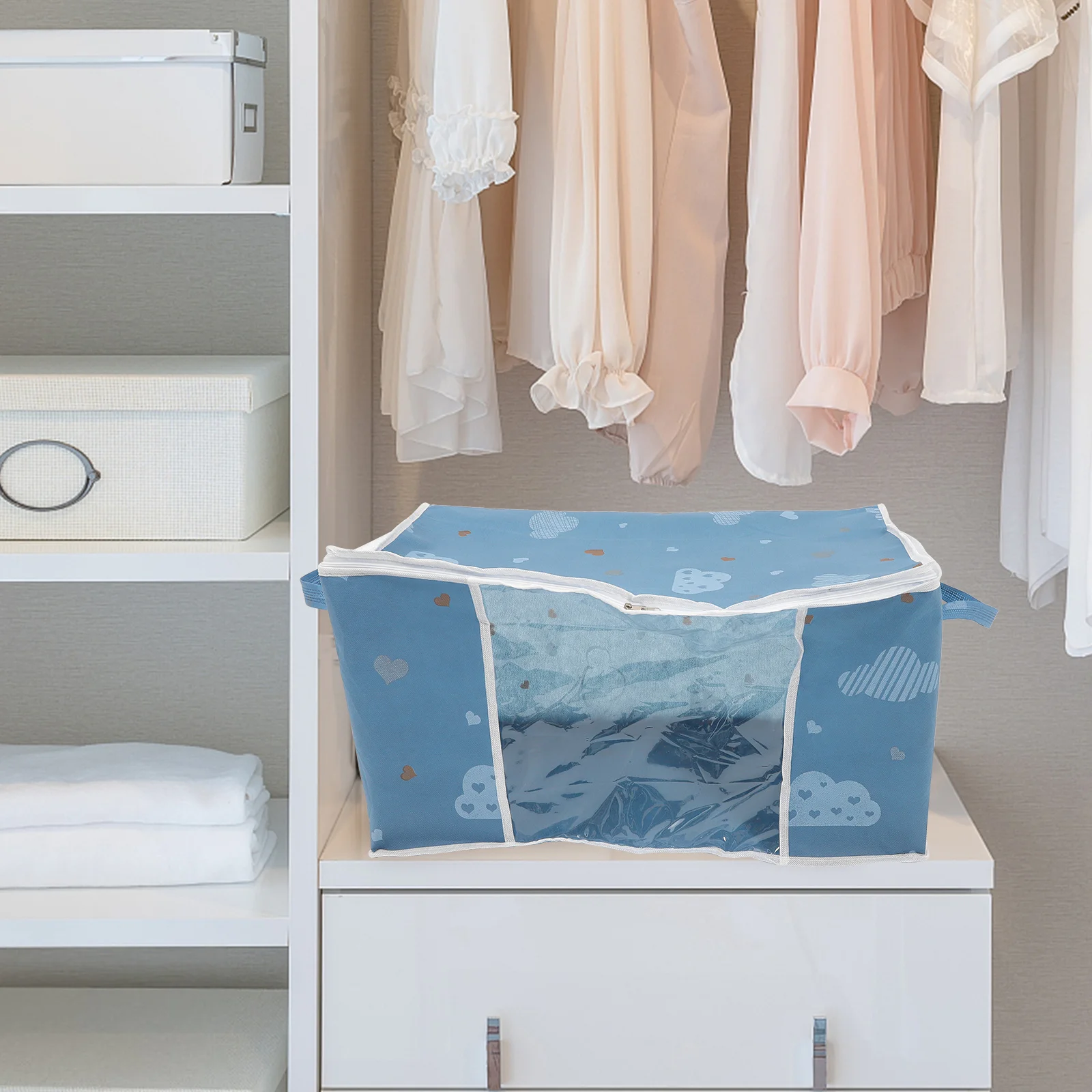 

Large Capacity Quilt Storage Bag Waterproof Clothes Organizer with Smooth Zipper for Moving Comforter Storage Comforter Bag