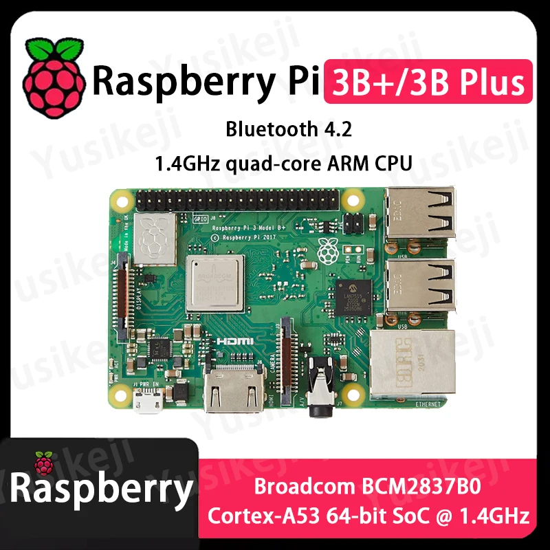 وحدة المعالجة المركزية الأصلية Raspberry Pi 3 Model B Plus 3B+ 3B Plus BCM2837B0 1.4 جيجا هرتز رباعية النواة ARM