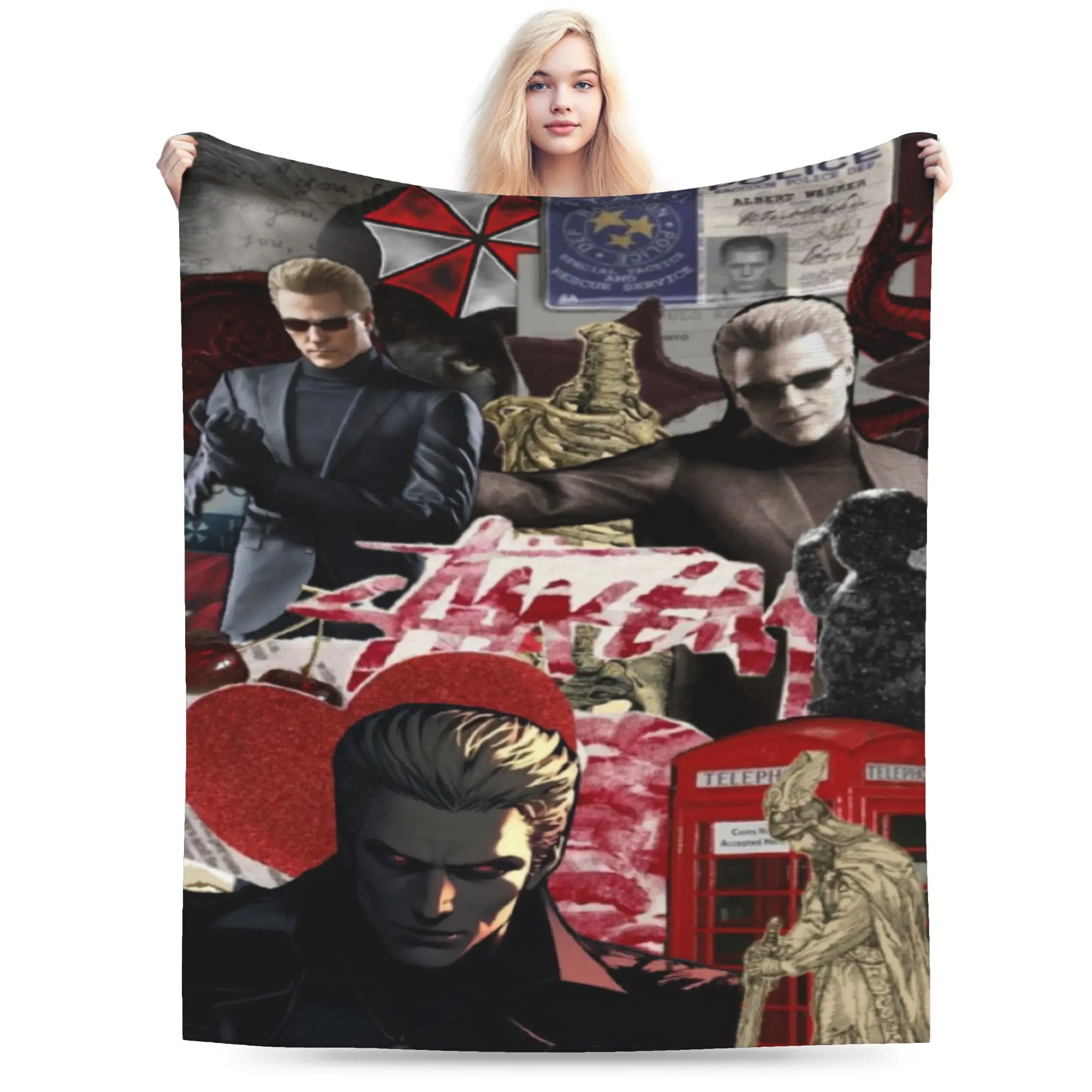 Albert Wesker  Print Blanket For Men Women Super Soft Cozy  Throw Blankets for Sofa 50x60 Inches Multiple Sizes