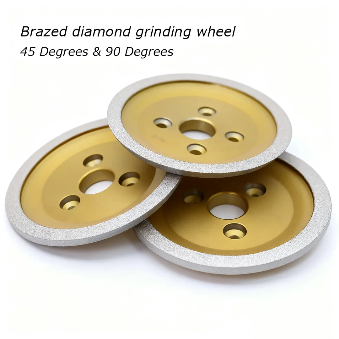 

125 мм паяный шлифовальный круг с 3 отверстиями Sdc, абразивный диск для формированного металлического углового режущего инструмента 45 ° 90 °