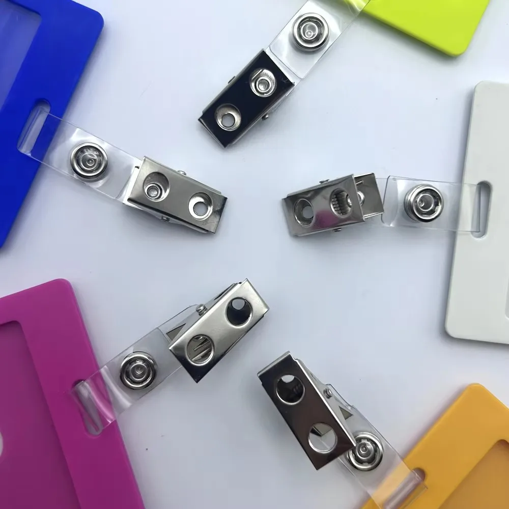 5 Sets Women Men Plastic ID Credit Bank Card Holder With Clips StudentsDoor Identity Badge Cards  Bus Card Case Visit Cover