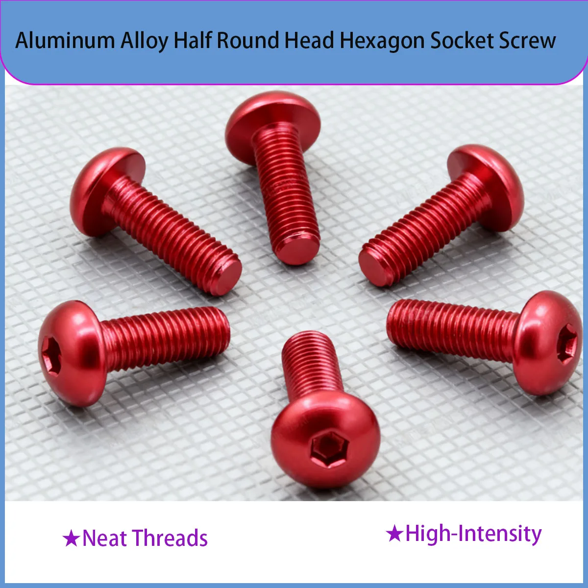 M3-M6 الألومنيوم المقبس غطاء مسامير ألين عرافة البراغي زر رئيس الأحمر الداكن أنودة السحابات