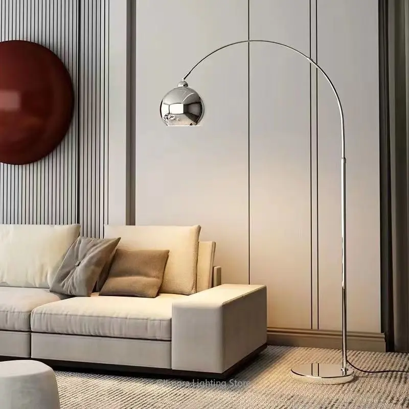 Luxury Fishing Floor Lamp, Nordic Modern Style, Metal & Fabric, for Living Room Bedroom Sofa Side