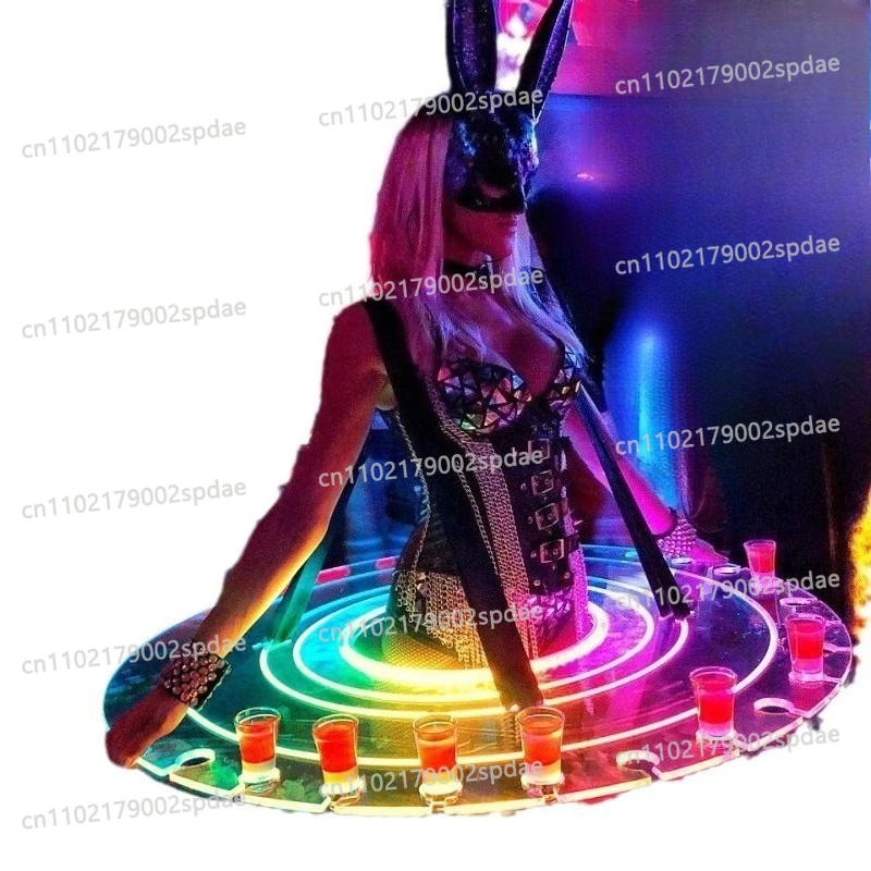 Creative wine bottle glass rack red wine exhibition rack bar KTV luminous human body moving led  glass holder