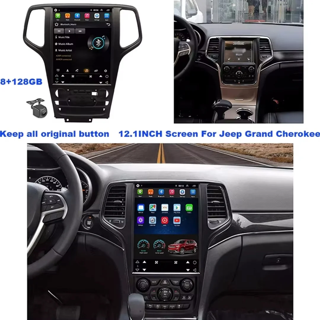 

Android 14 For JEEP Grand Cherokee 2014-2019 Car Radio GPS Navigation Screen Multimedia Player Auto Stereo Head Unit Carplay